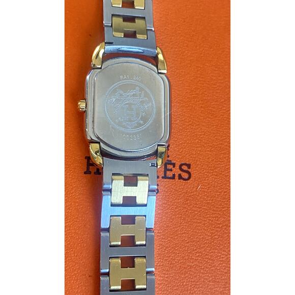 Hermès Two-Tone Stainless Steel & Gold Watch - Picture 6 of 15
